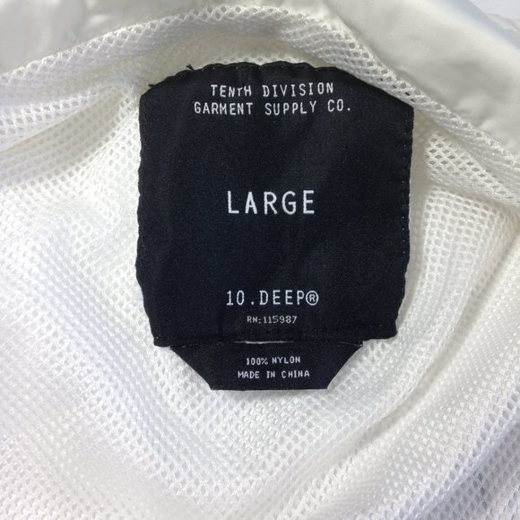 Men's 10 Deep Spell Out Nylon Jacket windbreaker White - Large - Used, Like New - Picture 9 of 11